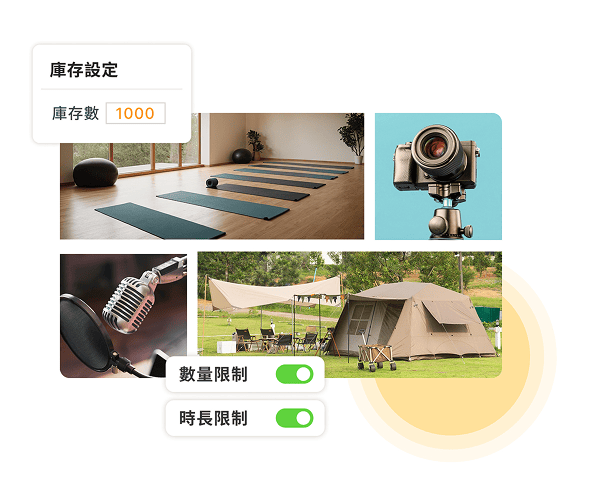 錄音設備、相機鏡頭、登山用具、露營器材、單車環島配備、專業錄音室、舞蹈/瑜珈教室，用 WACA Booking 建置官網讓顧客輕鬆完成預約租借及付款。